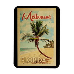 Magnet Flexible Vintage voyage de palmier de Melbourne