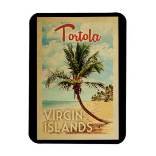 Magnet Flexible Vintage voyage de palmier de Tortola