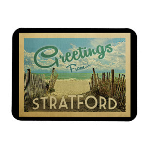 Magnet Flexible Vintage voyage de plage de Stratford Connecticut