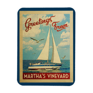 Magnet Flexible Vintage voyage de voilier de Martha's Vineyard
