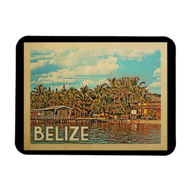 Magnet Flexible Vintage voyage du Belize (Horizontal)