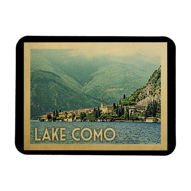 Magnet Flexible Vintage voyage du lac de Côme Italie (Horizontal)