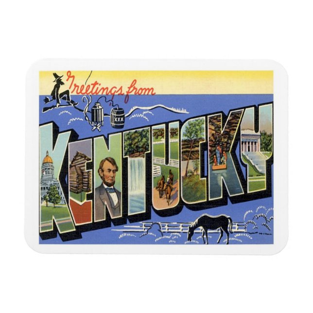 Magnet Flexible Vintage voyage Kentucky (Horizontal)