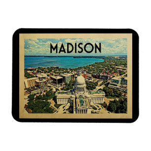 Magnet Flexible Vintage voyage Madison Wisconsin
