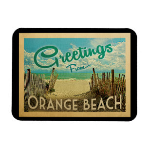 Magnet Flexible Vintage voyage orange de plage