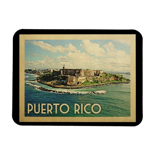 Magnet Flexible Vintage voyage Porto Rico (Horizontal)