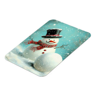 Magnet Flexible Vintage Whimsical Winter Snowman Joie