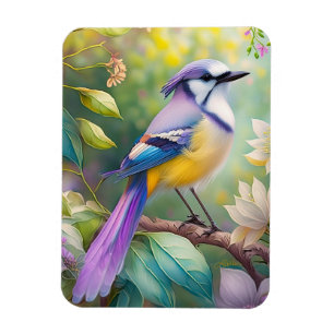 Magnet Flexible Violet Tufted Jay Imaginaire Bird