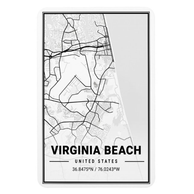 Magnet Flexible Virginia Beach Virginia USA Travel City Carte (Vertical)