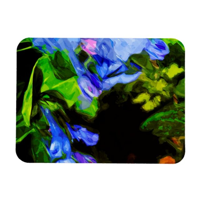 Magnet Flexible Virginia Bluebell Fleur sauvage impressionniste (Horizontal)