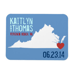 Magnet Flexible Virginia Enregistrer la date - Ville personnalisab