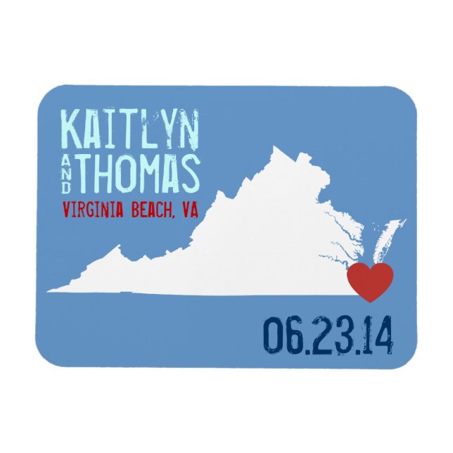 Magnet Flexible Virginia Enregistrer la date - Ville personnalisab (Horizontal)