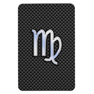 Magnet Flexible Virgo Zodiac Sign on Charcoal Carbon Fibre Print