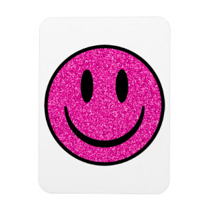 Magnet Flexible Visage de sourire rose Parties scintillant