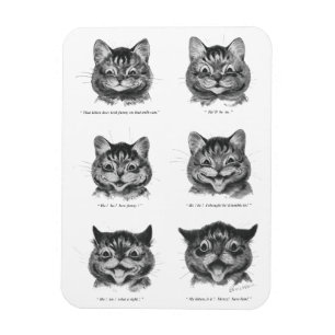 Magnet Flexible Visage drôle de chat, Louis Wain