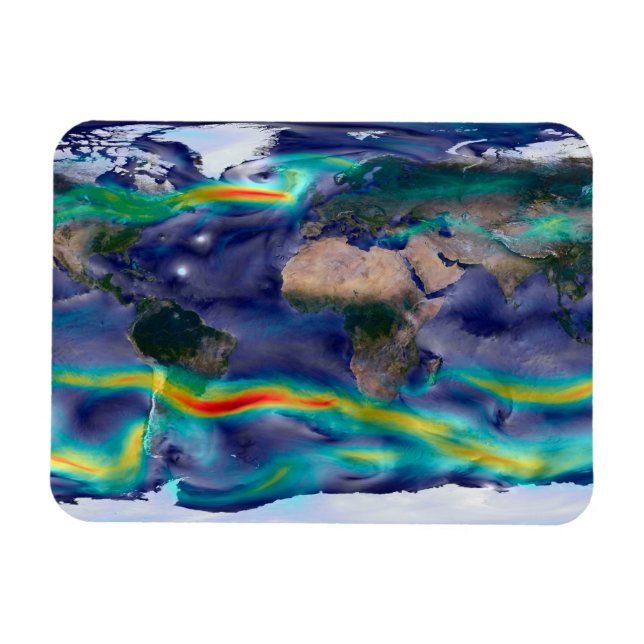 Magnet Flexible Visualisation Des Vents Mondiaux. (Horizontal)