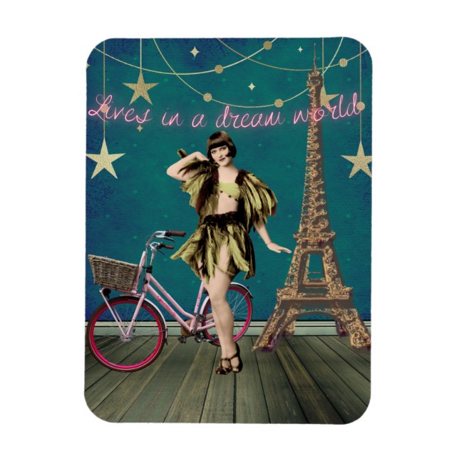 Magnet Flexible Vit Dans Un Monde De Rêve Funky Altered Art (Vertical)