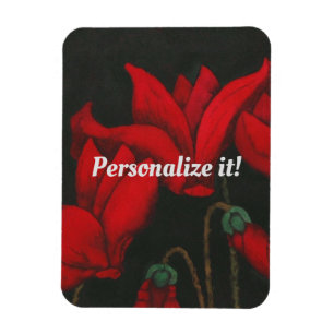 Magnet Flexible Vivid red cyclamen on a dark background