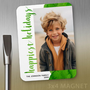 Magnet Flexible Vœux de fêtes très joyeux Moderne Décentré 1 Photo