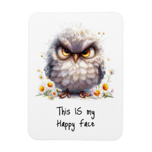 Magnet Flexible Voici Mon Happy Face Grumpy Bird Refrigerator