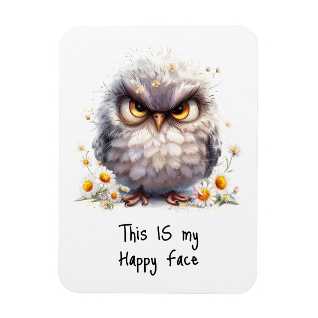 Magnet Flexible Voici Mon Happy Face Grumpy Bird Refrigerator (Vertical)
