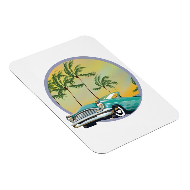 Magnet Flexible Voiture classique à la tombée de la nuit (Côté Droit)