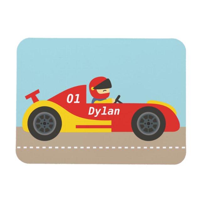 Magnet Flexible Voiture De Course Pour Garçons (Horizontal)