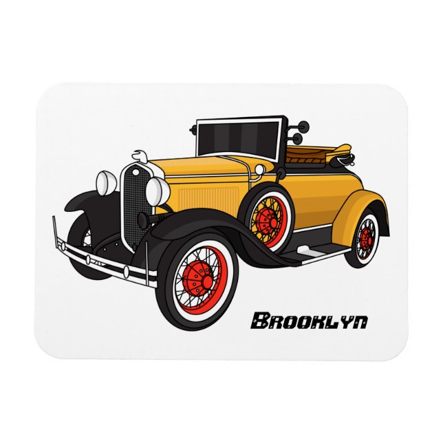 Magnet Flexible Voiture jaune classique 1931 (Horizontal)