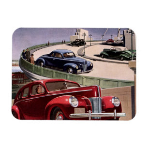Magnet Flexible Voitures Anciennes, Circuit Routier de Berlines Cl