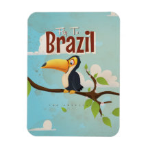 Vol vintage vers le Brésil Toucan Travel Poster