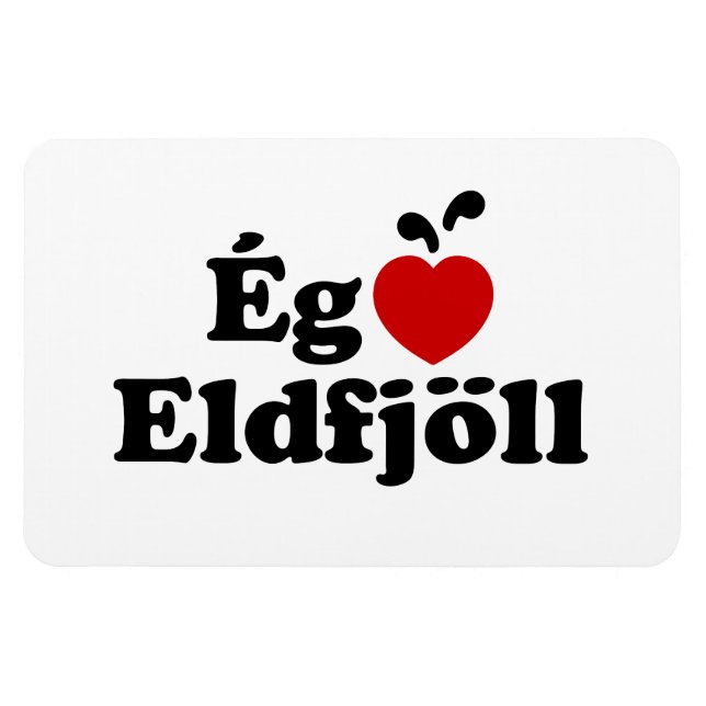 Magnet Flexible Volcans I Heart (Love) [Ég Elska Eldfjöll] (Horizontal)