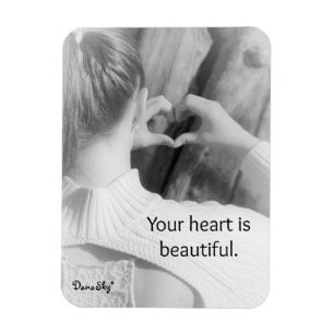 Magnet Flexible "Votre coeur est bel" aimant noir/blanc