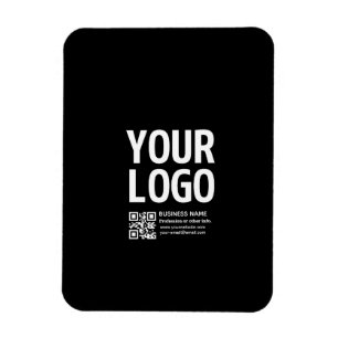 Magnet Flexible Votre logo avec code QR et texte modifiables 