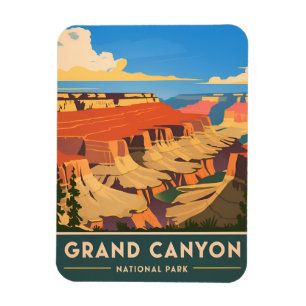 Magnet Flexible Voyage Ancien Grand Canyon Parc National Rétro