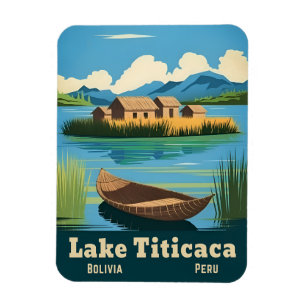 Magnet Flexible Voyage Ancien Lac Titicaca Amérique du Sud Paysage