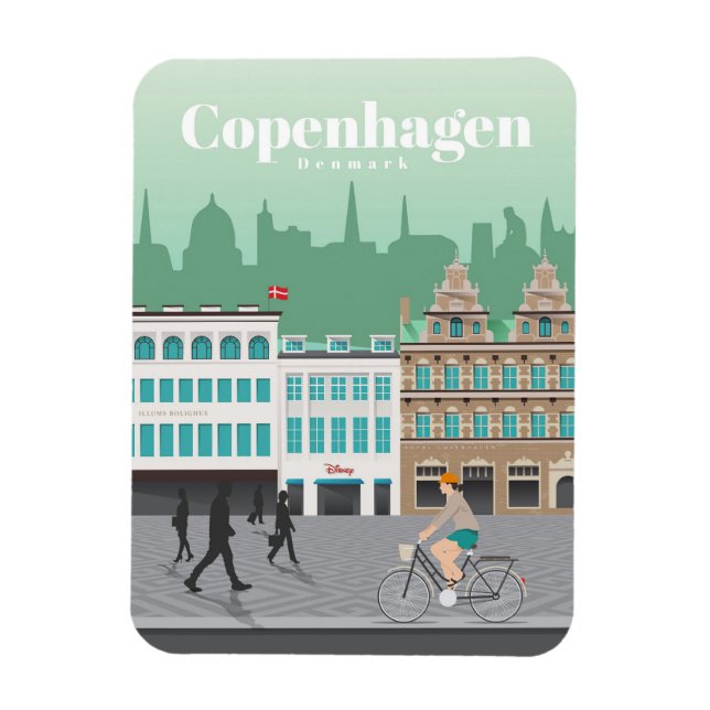 Magnet Flexible Voyage Art Voyage à Copenhague (Vertical)