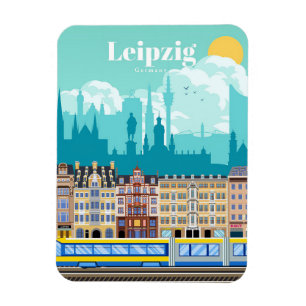 Magnet Flexible Voyage Art Voyage À Leipzig Allemagne