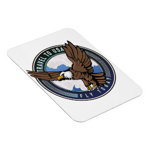 Magnet Flexible Voyage aux USA Fly today logo