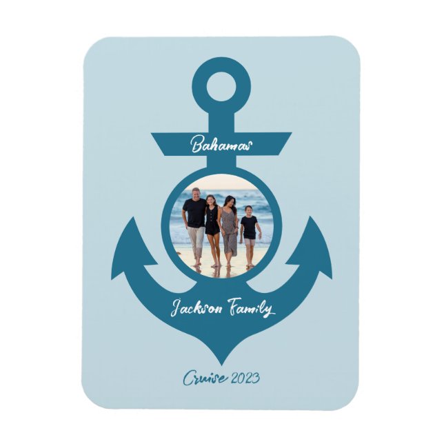 Magnet Flexible Voyage en famille de croisière personnalisé avec v (Vertical)