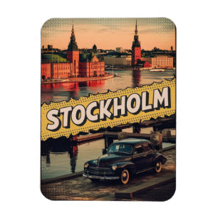 Magnet Flexible voyage en suède de stockholm vintage BD cadeaux