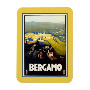 Magnet Flexible Voyage italien de Bergame des années 1920 vintages