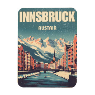 Magnet Flexible Voyage rétro Innsbruck Tyrol - Cadeaux des Alpes a