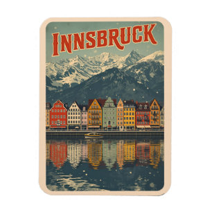 Magnet Flexible Voyage rétro Innsbruck Tyrol - Cadeaux des Alpes a