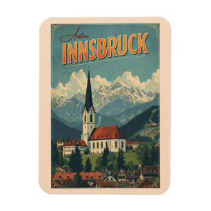 Magnet Flexible Voyage rétro Innsbruck Tyrol - Cadeaux des Alpes a