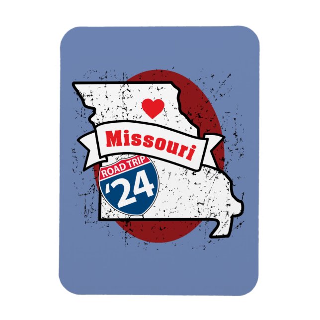 Magnet Flexible Voyage routier 24 Missouri - aimant (bleu / marron (Vertical)