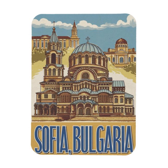 Magnet Flexible Voyage Sofia, bulgarie cadeaux vintages et souveni (Vertical)