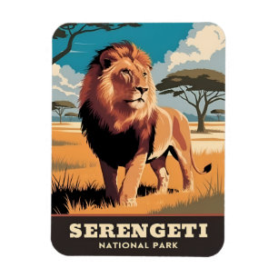 Magnet Flexible Voyage Vintage Parc National Serengeti Tanzanie