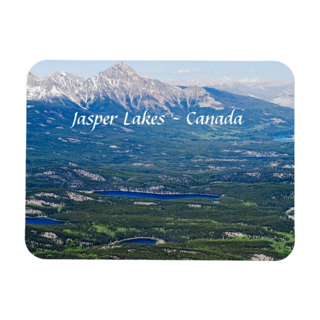 Magnet Flexible Vue aérienne des lacs Jasper - Canada (Horizontal)