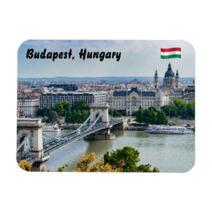 Magnet Flexible Vue aérienne du pont en chaîne à Budapest, Hongrie