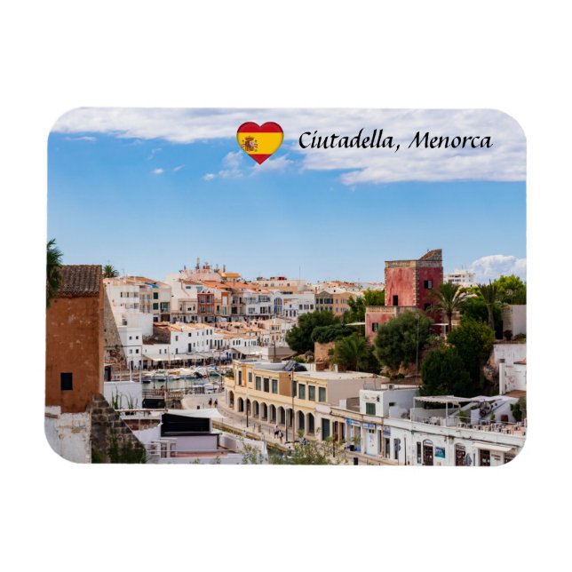 Magnet Flexible Vue aérienne du port et de la ville de Ciutadella  (Horizontal)